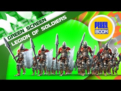 Green Screen Legion of Soldiers March Victory - Footage PixelBoom