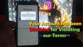 Instagram Your Account has been Disabled for Violating our Terms Fix