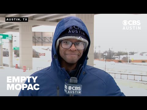 Empty Austin Roads as Ice Storm Keeps Drivers Home (1/25)