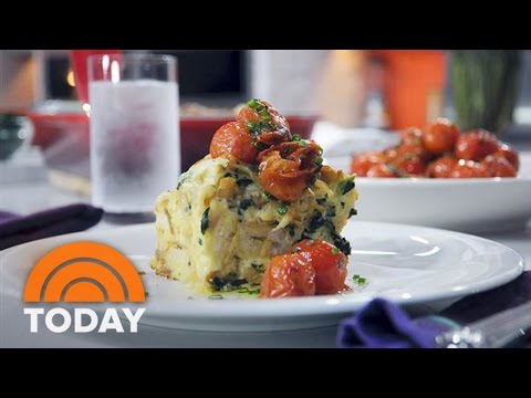 Spinach And Gruyere Cheese Strata: Bobby Flay Makes It Easy | TODAY