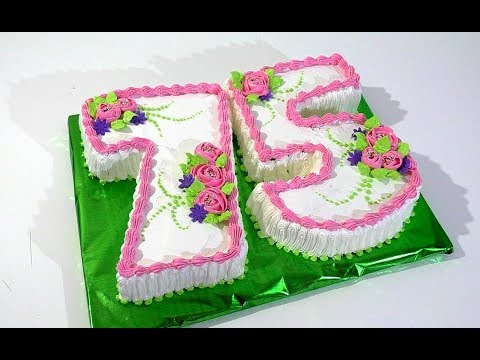 ТОРТ ЦИФРА Как украсить торт кремом Cream cake figure How to decorate cake with cream