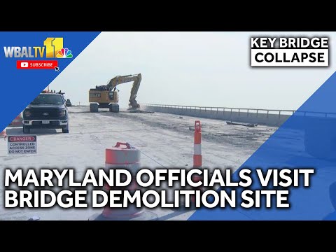 Maryland officials visit Key Bridge demolition site