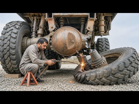     Overloaded Pakistani Truck Rear Axle Tube Completely Broken | Amazing Repair Skills!
