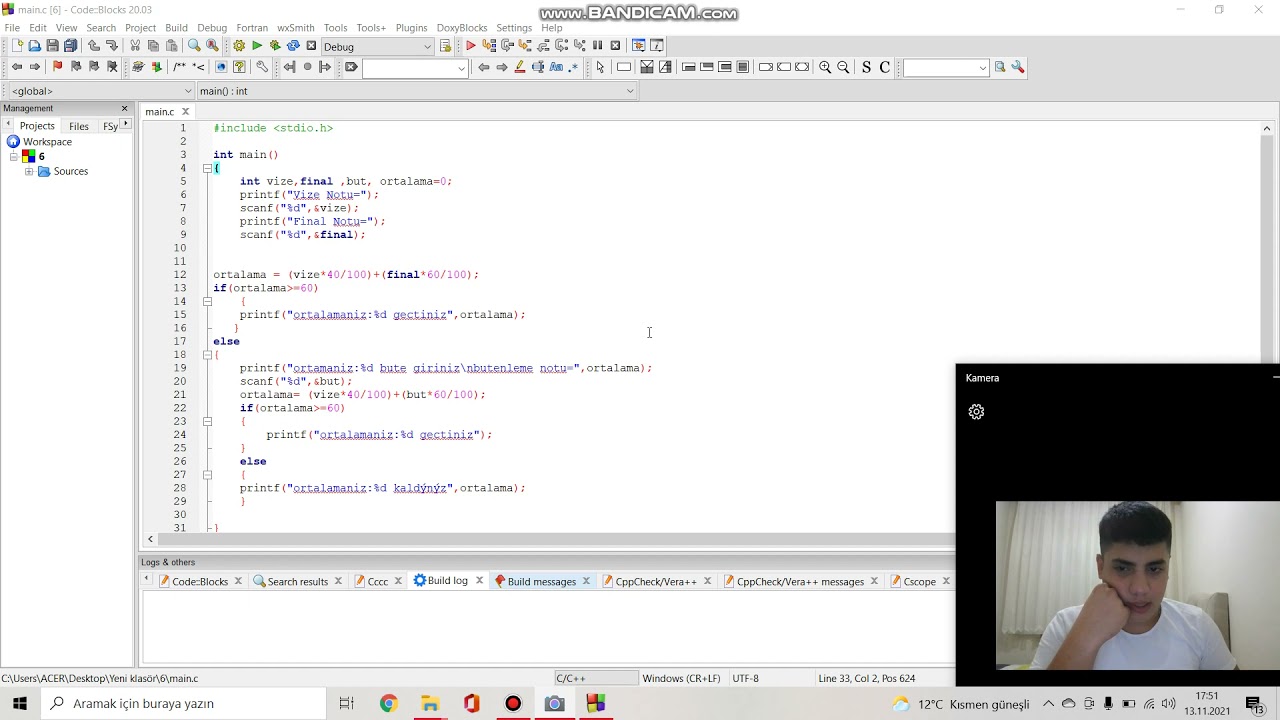 VİZE,FİNAL ORTALAMA HESAPLAMA (6.ÖDEV)