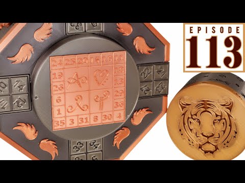 Puzzle Time Ep 113 features Tiger and Angel Cryptex Cylinder Puzzle Boxes