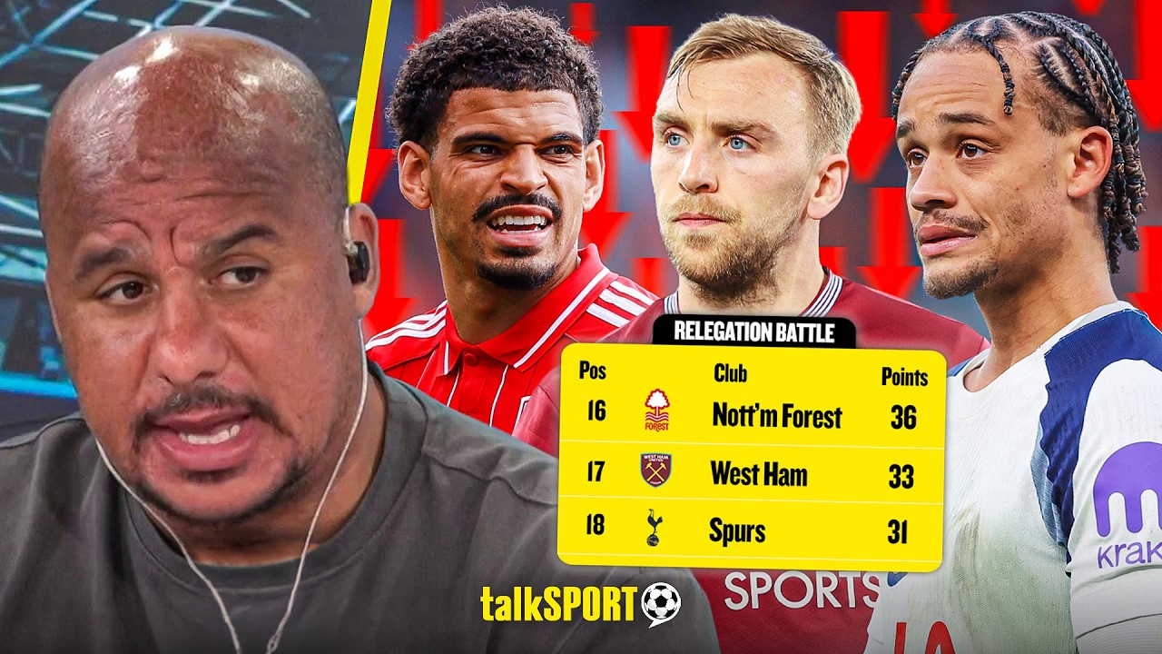 Gabby Agbonlahor PREDICTS who will be RELEGATED from the Premier League with FIVE GAMES LEFT!