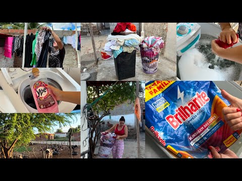 MY ROUTINE WASHING CLOTHES FROM 6 AM TO 12 PM - WASHING IN THE TANK, RINSE IN THE MACHINE! ❤️