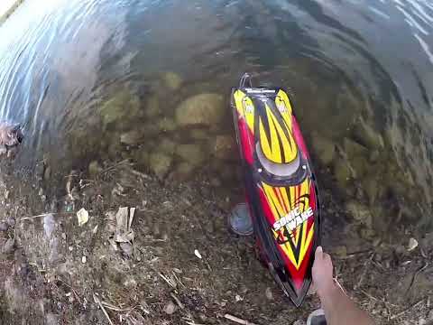 Sonicwake v2 1st time running an rc boat  ☆58 mph on 4s ☆ stock running gear☆FLOPACKRC.COM