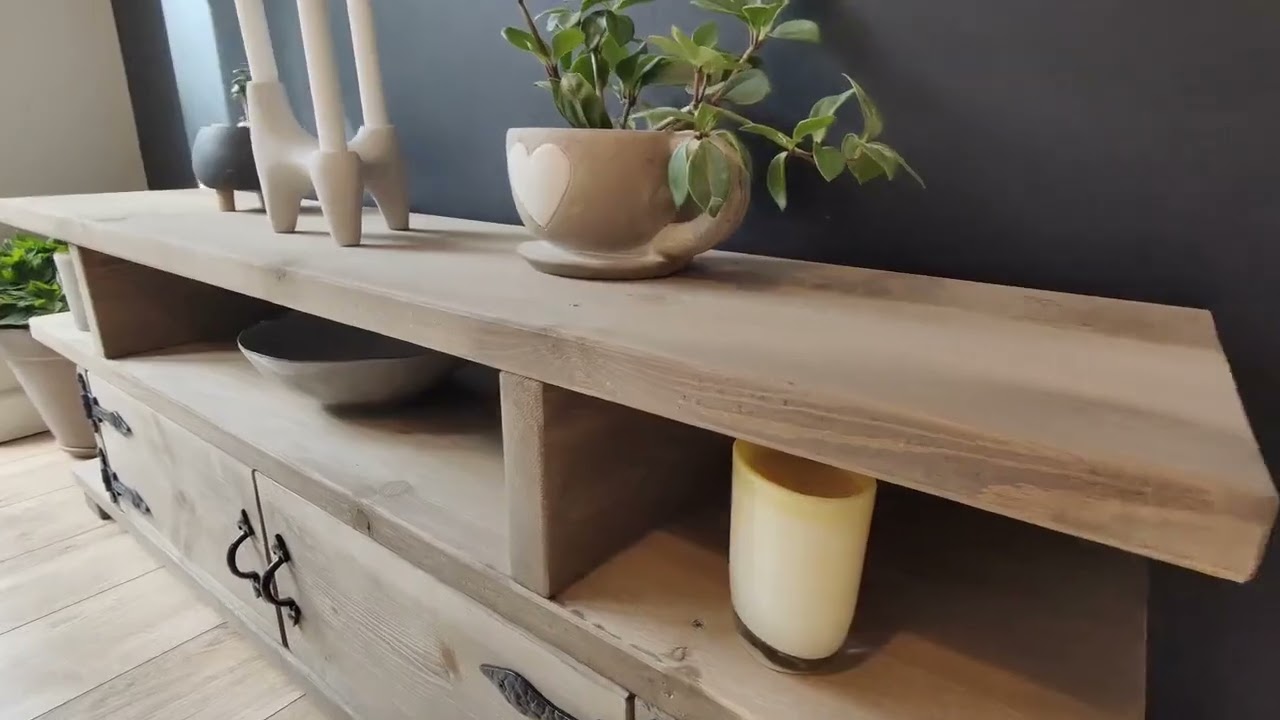Rustic TV Stand | Handmade Solid Wood Media Unit – RusticMadeDecor