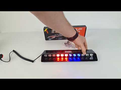 Проблесковый стробоскоп 12 LED под стекло красно-синий мигалка - фото 1 - id-p3113773802