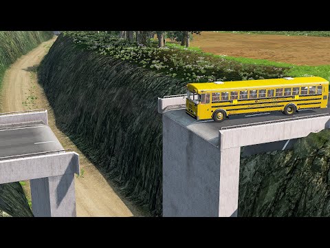 Cars vs Incomplete Bridge #2 – BeamNG.Drive