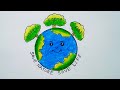 Save Earth Drawing | World Earth Day Drawing | Save Earth Poster Making | Save Environment Drawing