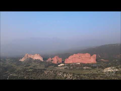 08-08-2021 Colorado Springs, CO- Wildfire Smoke at Garden of the Gods Hiding Pikes Peak