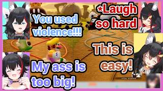 Mio and Korone Couldn’t Stop Laughing Really Hard with Fubuki and Okayu in Mario Party Jamboree!!!