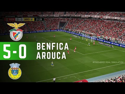 Benfica 5 vs 0 Arouca  | 🇵🇹 Liga Portugal 2025 | Simulação
