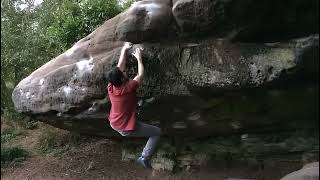 Video thumbnail of Burly McFreewilly, 8A+. Churnet