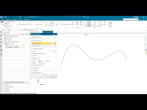 15.Mastering the Spline Command in NX Sketch | Through Points & By Poles