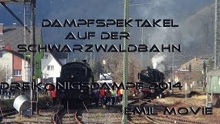 preview picture of video 'Dampfspektakel auf der Schwarzwaldbahn Dreikönigsdampf 2014'