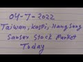 Sensex Stock 04/7/2022, Kospi Hangseng Dax Dowjones Taiwan index Bazar, Sab Aasan.