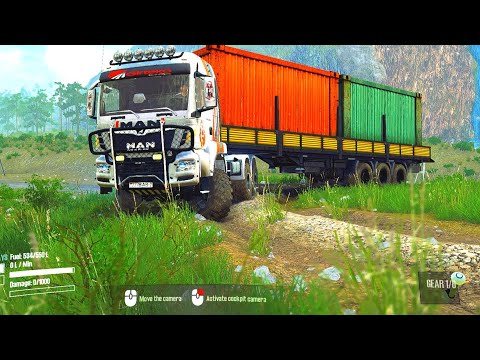 Spintires Mudrunner - MAN GTS 6x6 Truck Driving Uphill