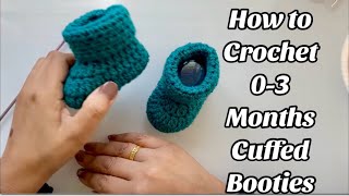 EASY! HOW TO CROCHET BABY BOOTIES 0-3 MONTHS