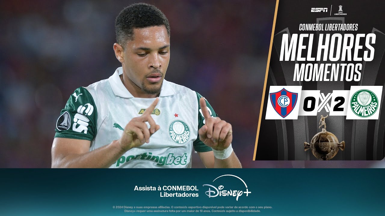VITOR ROQUE PERDE 'GOL DO ANO', SE REDIME, Palmeiras vence o Cerro e vai às oitavas da LIBERTADORES