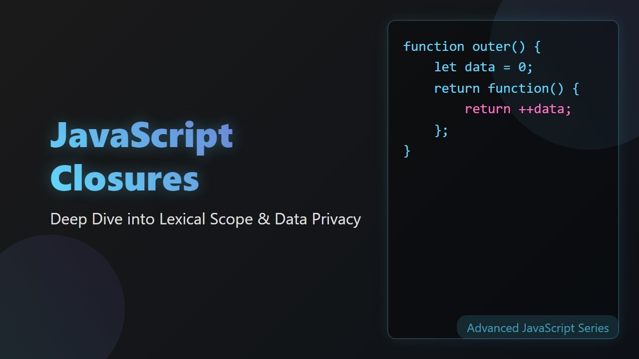 JavaScript Closures Explained: Scope, Data Privacy & Practical Use Cases