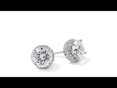 Victoria Wieck 5ct Absolute Round Pav Stud Earrings