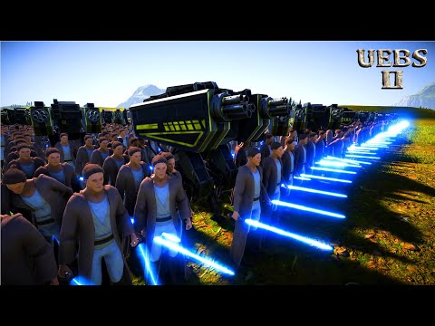 T-45 & T-800 PROTECT JEDIS FROM 3,000,000 ZOMBIES | Ultimate Epic Battle Simulator 2 | UEBS 2