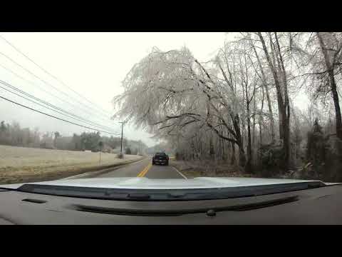 Virginia Ice Storm 2021 Driving Through Blackstone
