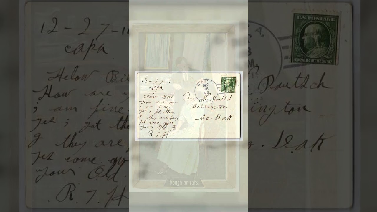 Rough on Rats, Divided Back Postcard, 1911 Postmark Video