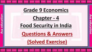 Ch 4 Food Security in India (Economics, Grade 9, CBSE)  Solved Exercise with Hindi explanation