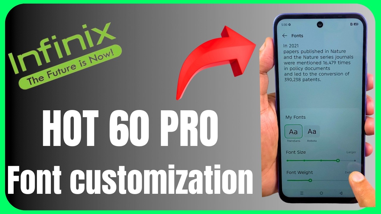 Infinix Hot 60i display settings font customization