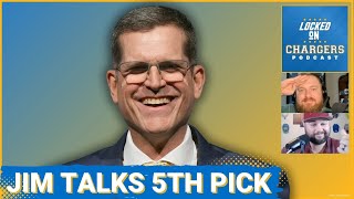 LA Chargers HC Jim Harbaugh Speaks on 5th Overall Pick, Justin Herbert and Keenan Allen Trade