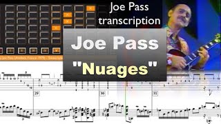 Joe Pass "Nuages" (Antibes, France 1979) - jazz guitar solo transcription video by Gilles Rea