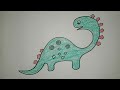 How to draw Dinosaur and colour for kids easy step by step //🦖🦕//