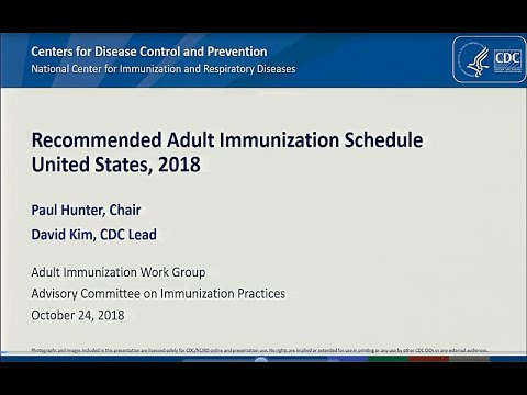 October 2018 ACIP Meeting - Adult & Child/Adolescent Immunization schedule