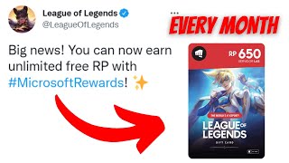 How to Get *FREE* UNLIMITED RP with Microsoft Rewards | League of Legends,Teamfight Tactics,VALORANT
