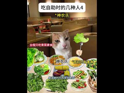 吃自助时的几种人4 #猫meme#猫meme小剧场#自助餐#内容过于真实#请选择你的烤肉搭子