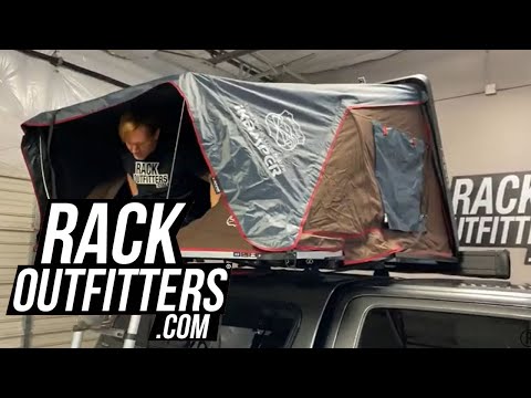iKamper Skycamp 2.0 Black Rocky Roof Top Tent Deployed and Stowed