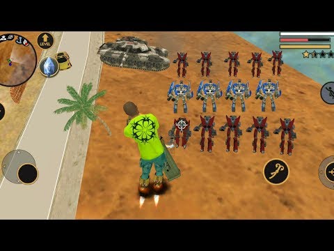 Vegas Crime Simulator(Giant Man Fight Small Car Robot)Vegas Hero Destroy Toy Robot Car - Gameplay HD