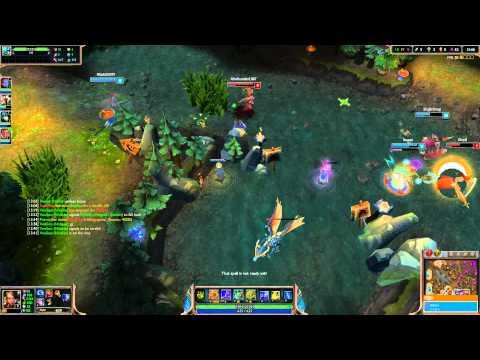 League of Legends Gameplay : Nidalee Full Game patch 4.8 (how to miss spears 101)