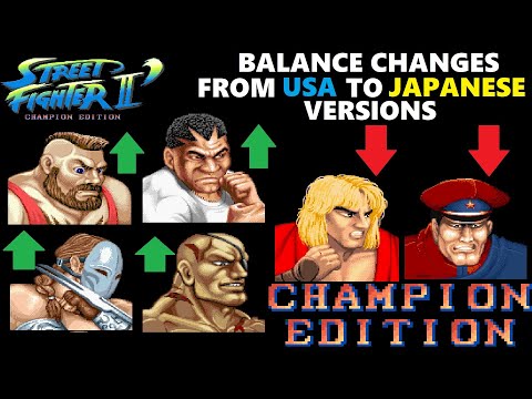 Street Fighter 2 (II) Champion Edition : Balance changes comparison from USA to Japanese versions.