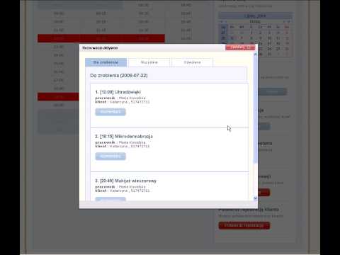 Zapisy24.pl,Salon Kosmetyczny, Recepcja, rezerwacje pracownika w wybranym dniu