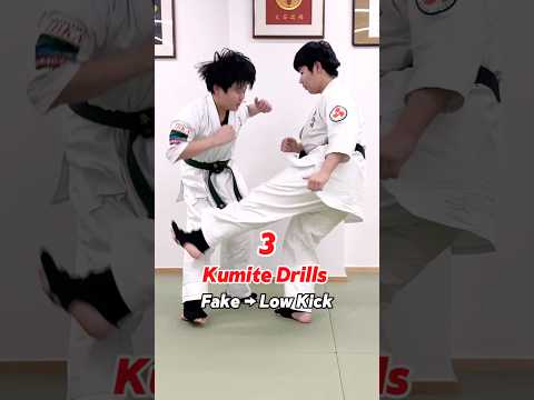 【約束組手 : フェイントからの下段回し蹴り】【3 Kumite Drills: Fake → Low Kick】 #大谷道場 #空手 #karate #martialarts #shorts
