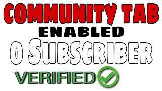 How to Enable Community Tab on YouTube with 0 subscribers 2022 (Legit Way)