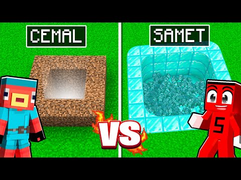 ZENGİN vs FAKİR KUYU YAPI KAPIŞMASI !! - Minecraft