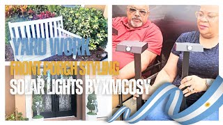 Yard Work After Hard Freeze | Front Porch Styling | Install Solar Lights by XMCOSY (Part One)