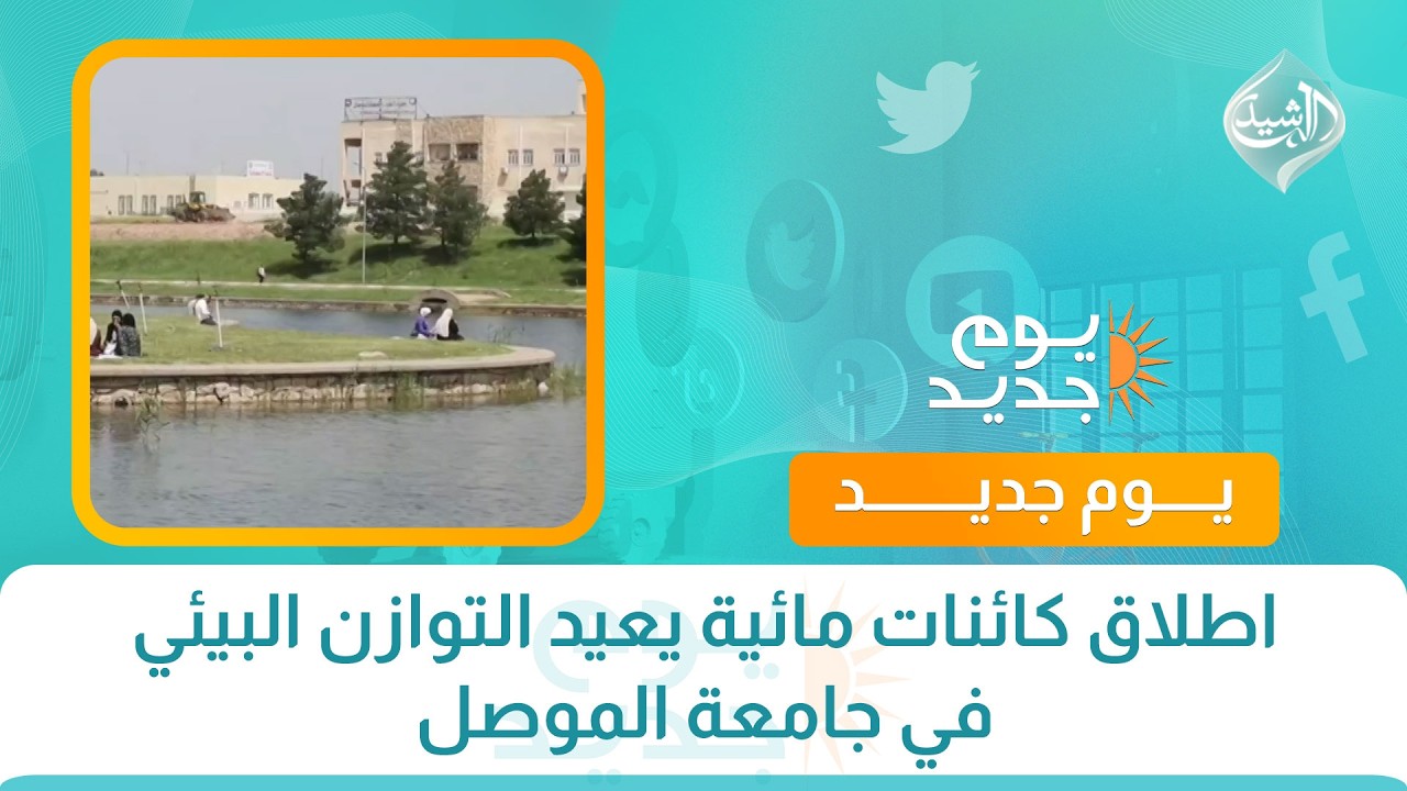 فيديو | اطلاق كائنات مائية يعيد التوازن البيئي في جامعة الموصل