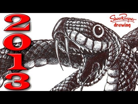 ボールペンのビロペンでヘビを描く方法～巳年編